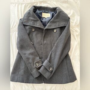 Grey Double-Breasted Peacoat